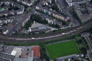 Aerial view from the west, 2016