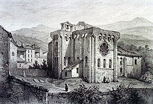 Gravure de l'église Saint-Léger à la fin du XIXe siècle