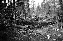 Equipment abandoned by British soldiers, Stien, Mo i Rana, 17 May 1940 English soldiers have abandoned their equipment after fighting at Stien i northern Norway on 17 May 1940.jpg