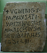 CIL II2/7, 707. Epitafio de Ugnericus. 615 d.C.