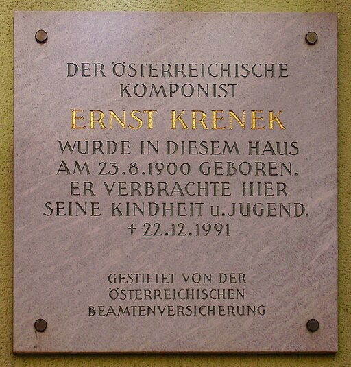 Ernst Krenek Wien Argauergasse 3