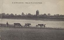 Carte postale ancienne illustrant l'étang du Pin.