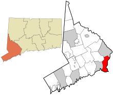 Fairfield County Connecticut incorporated and unincorporated areas Stratford highlighted.svg