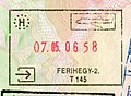 Entry stamp for air travel, issued at Budapest Airport (Terminal 2)