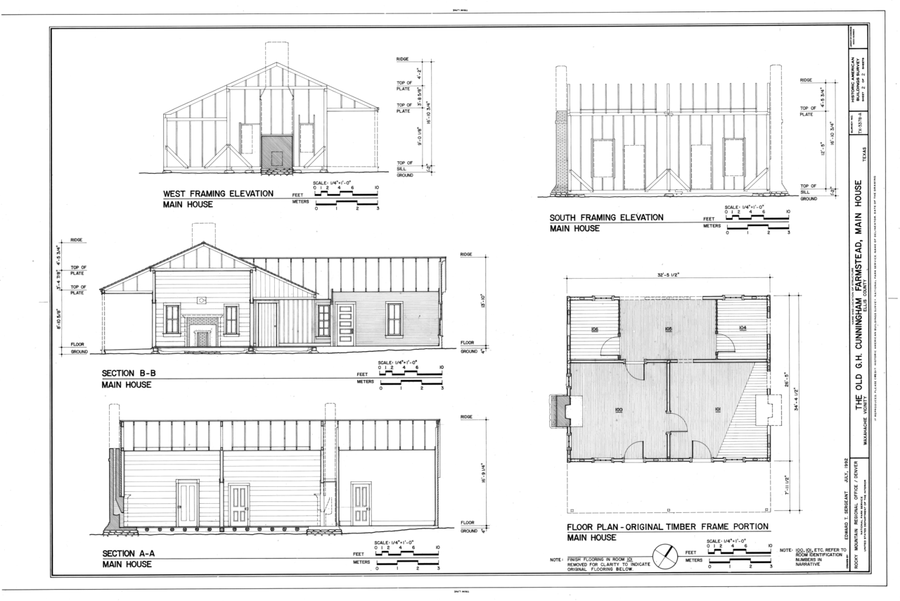 File:Floor Plan of Original Timber Frame Portion, South ...