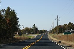 Zeichen für Four Corners auf WIS 71, nahe der Kreuzung mit WIS 162