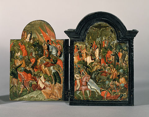Scenes of Christ's passion triptych by Georgios Klontzas (the right wing is lost)
