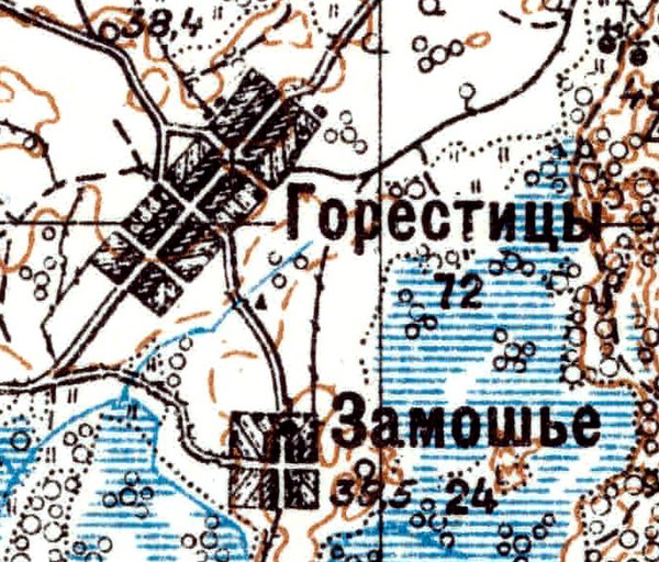 Деревня Замошье карте 1926 года