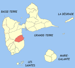 Kommunens läge i departementet Guadeloupe.