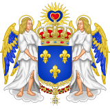 Großes Wappen von Louis de Bourbon, Herzog von Anjou, als Nachfolger der Könige von Frankreich.svg
