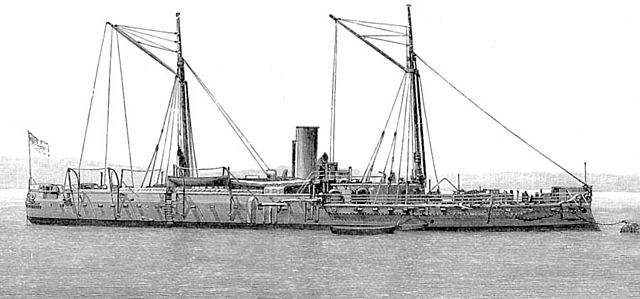 The ironclad ram HMS Hotspur which Hay commanded