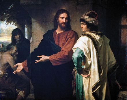 "Jesús i el jove ric" de Heinrich Hofmann, 1889
