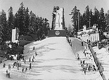 In-run in 1934, after the second scaffold had been erected