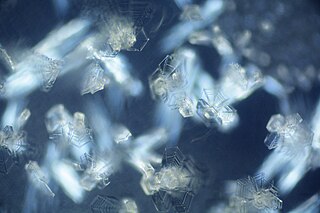 <span class="mw-page-title-main">Ice crystal</span> Water ice in symmetrical shapes