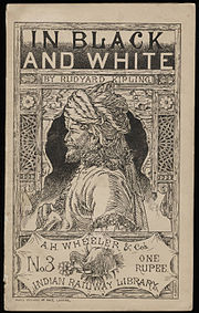 L'illustration en noir et blanc représente, sur fond de porte ouvragée, le buste de profil d'un Indien portant un turban.