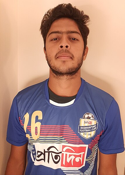 File:Indian footballer Ahan Patra in Bhawanipore FC kit in Kolkata, photographed on October 7, 2020.jpg