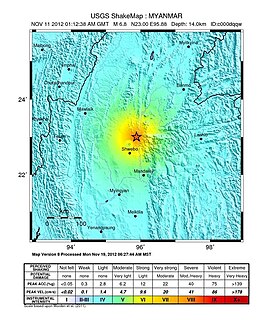 2012 Shwebo earthquake 2012 earthquake in central Myanmar