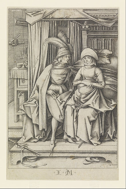 A Couple Seated on a Bed, after 1495