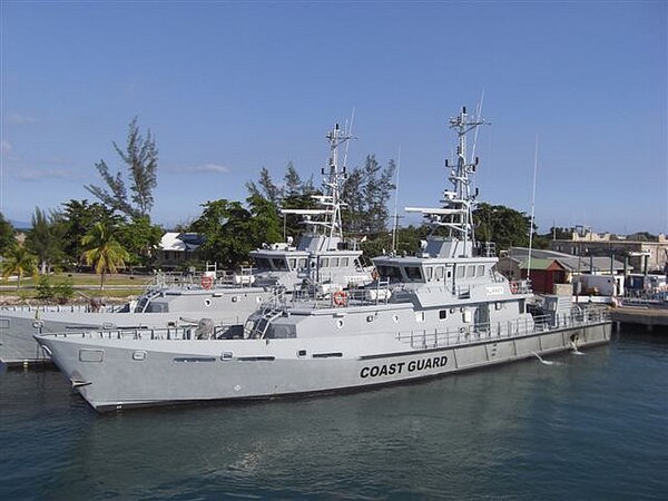 Patrol vessels like this Jamaican Coast Guard vessel are used for fisheries' protection.