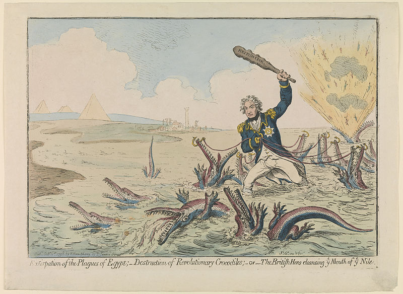 File:James Gillray Cartoon Nelson destroying Revolutionary Crocodiles Nile 1798.jpg