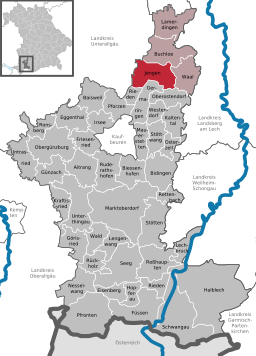 Läget för Jengen i Landkreis Ostallgäu