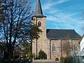 Deutsch: Die evangelische St. Johanniskirche in Ergste, erbaut von 1824 bis 1831. Die alte Kirche auf dem Hilf wurde 1821 durch ein Großfeuer vernichtet.