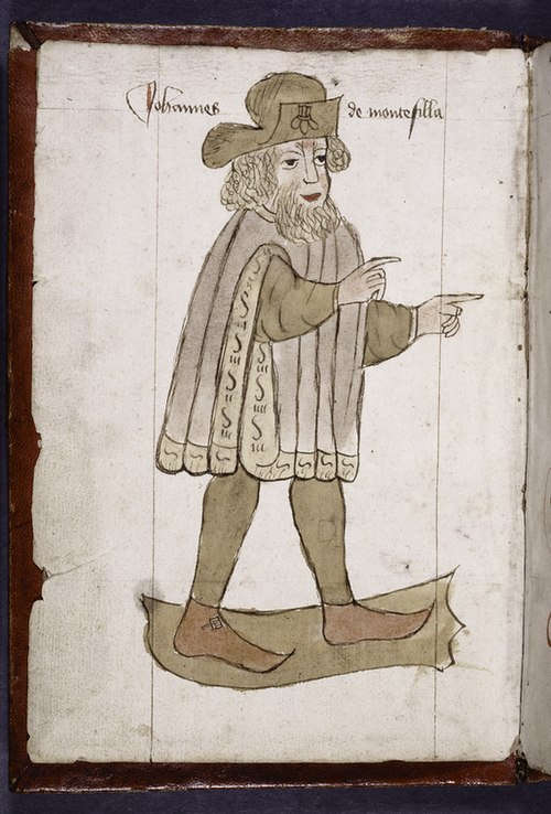 Portrait of Sir John Mandeville, manuscript of 1459