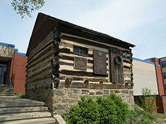 John McMillan's Log School, built in the 1780s, located on East College Street beside Canonsburg Middle School.