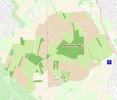 Kaart natuurgebied Gijzenrooische Zegge