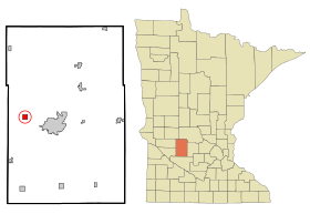 Kandiyohi County Minnesota Incorporated and Unincorporated areas Pennock Highlighted.svg