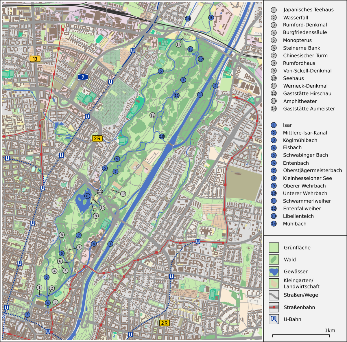 File Karte Englischer Garten Munchen Png Wikimedia Commons