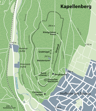 Taunus Siedlungsgeschichte Kapellenberg: Die Bauwerke und Fundstellen auf dem Kapellenberg, Überblick über die Siedlungsgeschichte, Bodendenkmale