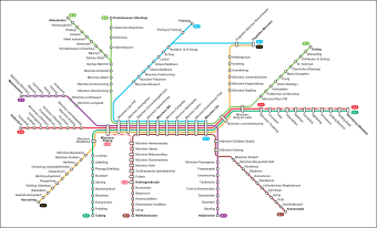 Mapo de la Munich S-Bahn-sistemo.