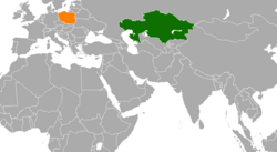 Karte mit Standorten in Kasachstan und Polen