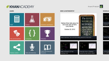 An example of an app made with UWP, a XAML-based framework influenced by WPF Khan Academy Metro app (main screen).png