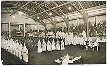 Klansmen at the Crystal Pool in 1923 Klansmen at event at Crystal Pool, Seattle, March 23, 1923 (MOHAI 15391).jpg