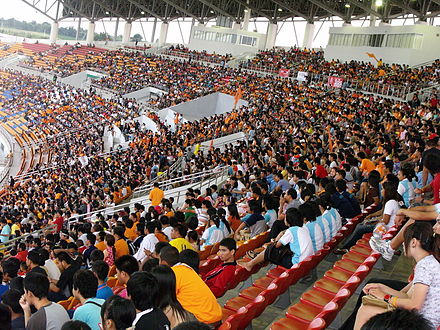 Fans watch a Nakhon Ratchasima FC match in Sep 2009