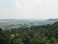 Weiter Blick vom Zeltlager Landenhausen aus in das Fuldaer Land hinein bis hin zu den Höhen der Rhön