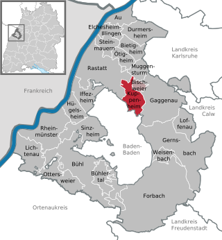 Elhelyezkedése Baden-Württemberg térképén