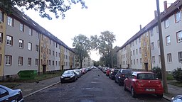 Leipzig-Leutzsch, Sattelhofstraße 15–21 und 18–24