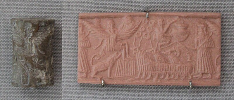 File:Limestone cylinder seal BM 89767.jpg