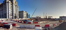 The new canal link heading south past the Liver Building