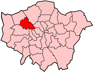London Borough of Brent no mapa