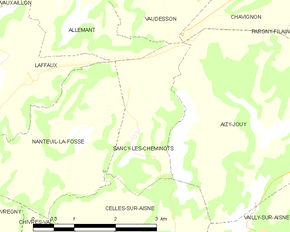 Poziția localității Sancy-les-Cheminots