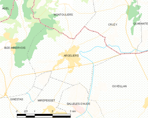 Poziția localității Argeliers