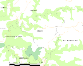 Mapa obce Meljac