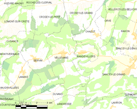 Mapa obce Vellevans