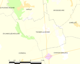 Mapa obce Thomer-la-Sôgne