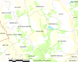 Mapa obce Troncens