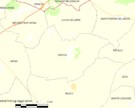 Mapa obce Giroux